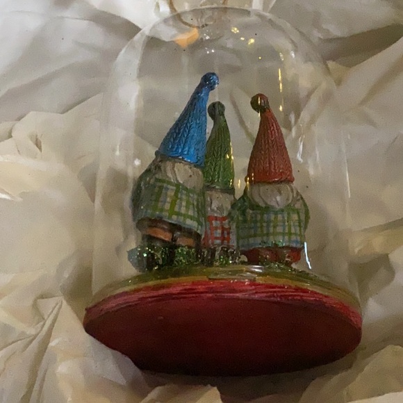 Pottery Barn Christmas Holiday Triple Gnome Cloche Ornament 🎄 - Picture 7 of 14